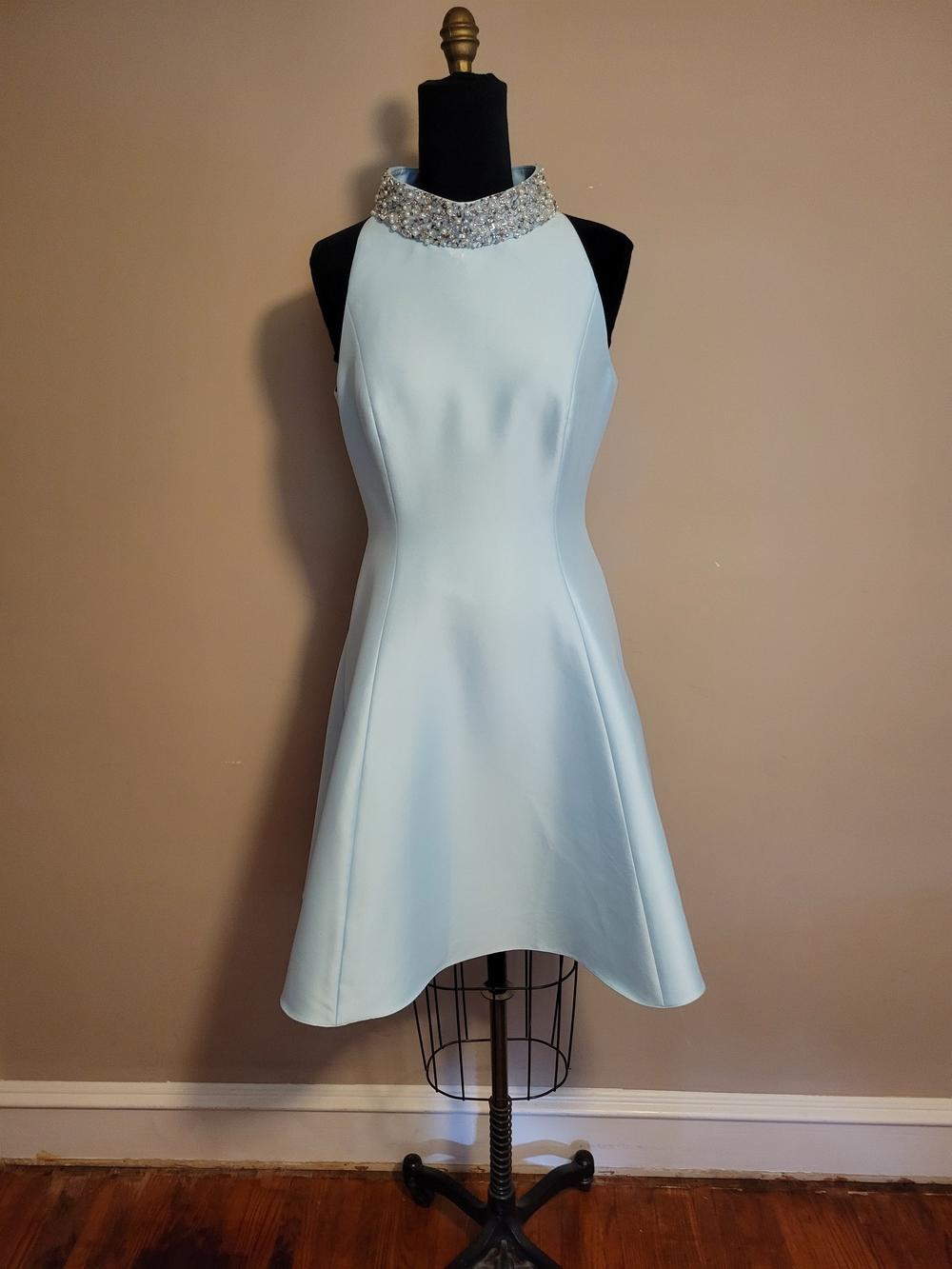 Badgley Mischka For Lilly Pulitzer Pale Blue Beaded Dress